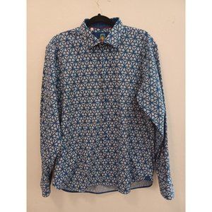 Luchiano Visconti Shirt Mens Sz XL Blue Signature Collection Long Sleeve
